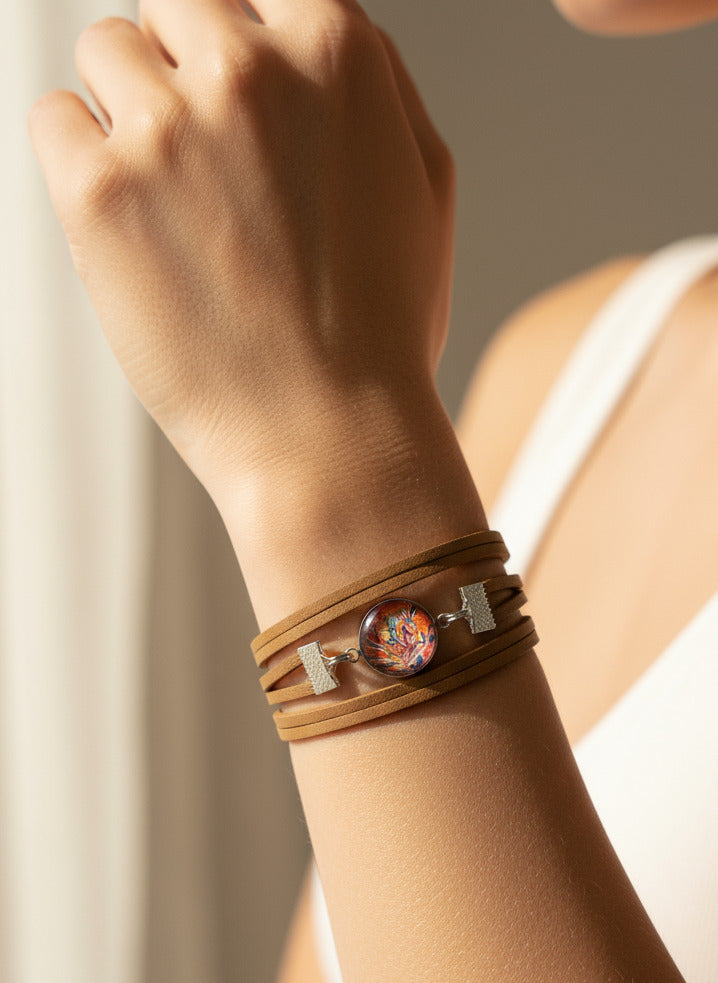 Rust Agapanthus Wrap Bracelet