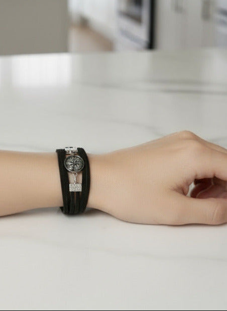 Black Mandala Wrap Bracelet