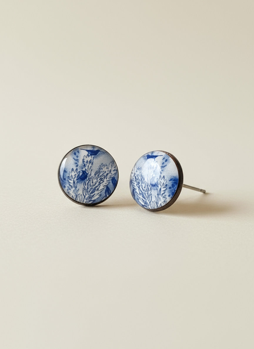 Blue Bird Monochrome Large Studs