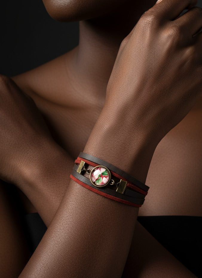 Rust Orchid Wrap Bracelet