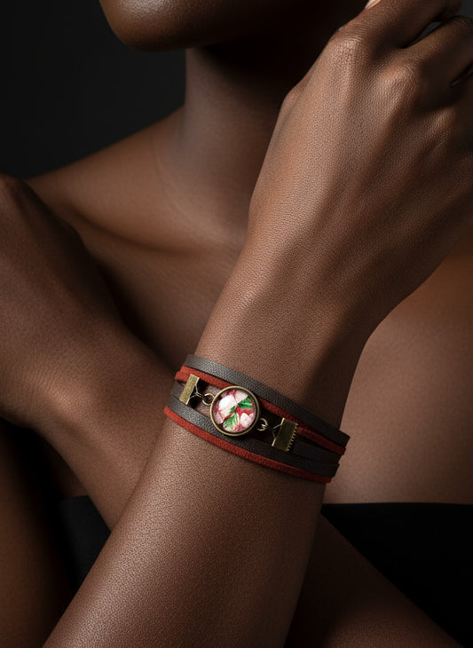 Rust Orchid Wrap Bracelet