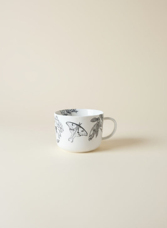 Black on White Fat Cup