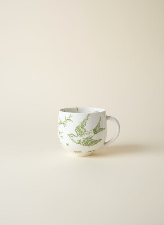 Green Bird Round Cup