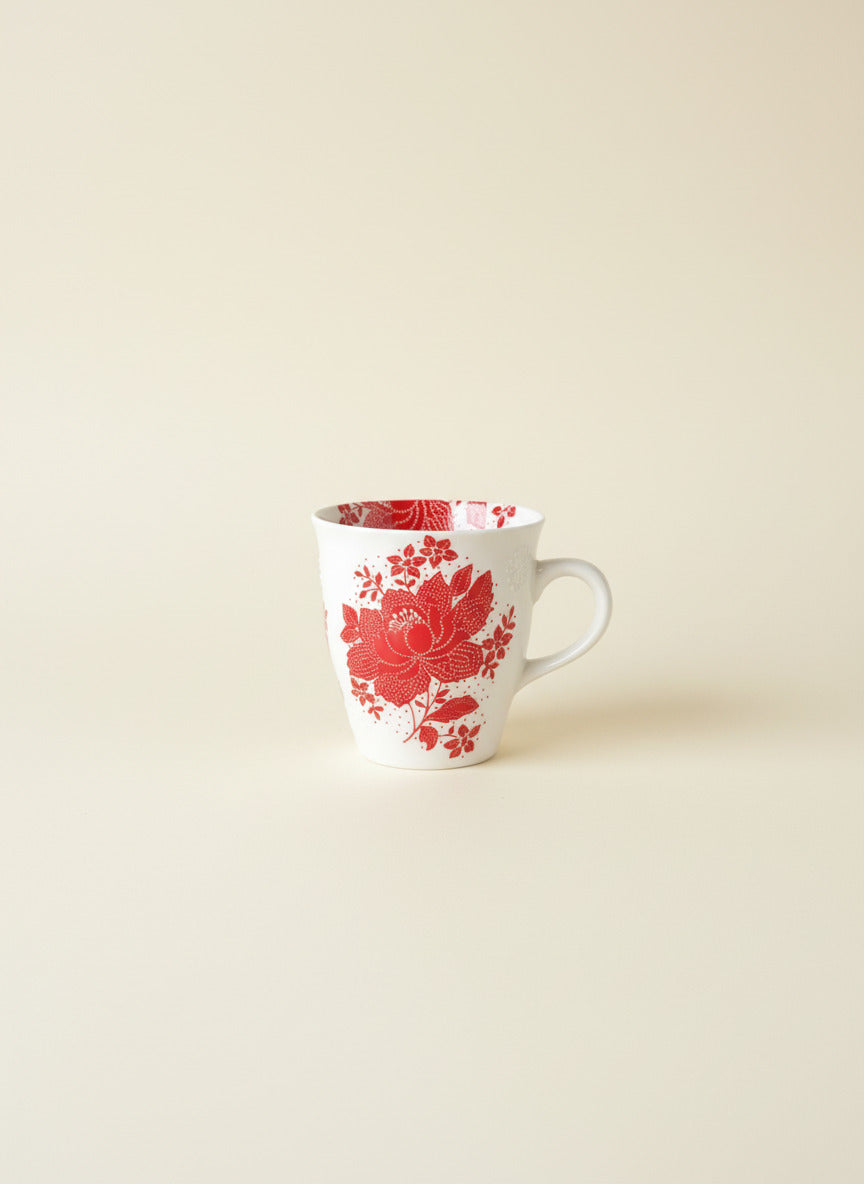 Red Flower Tea Cup